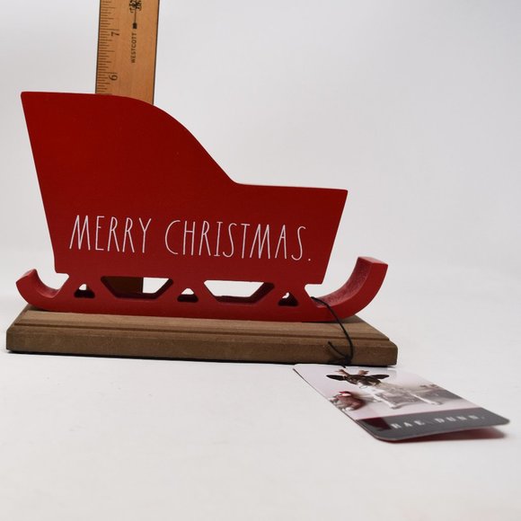 Rae Dunn Merry Christmas Red Sleigh Wood New - Picture 12 of 12